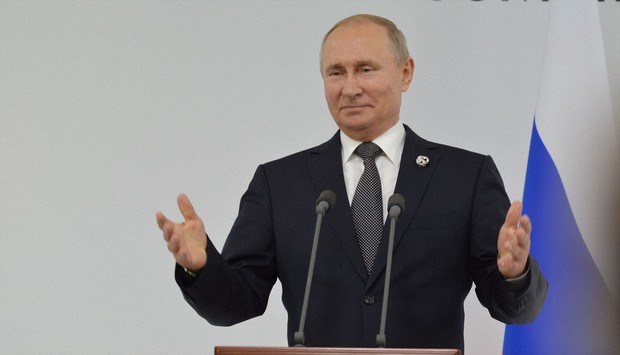 Putin makes a speech.